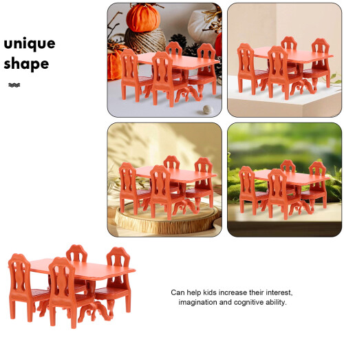 Mini Table and Chair Set Brown Indoor 5-Piece 1