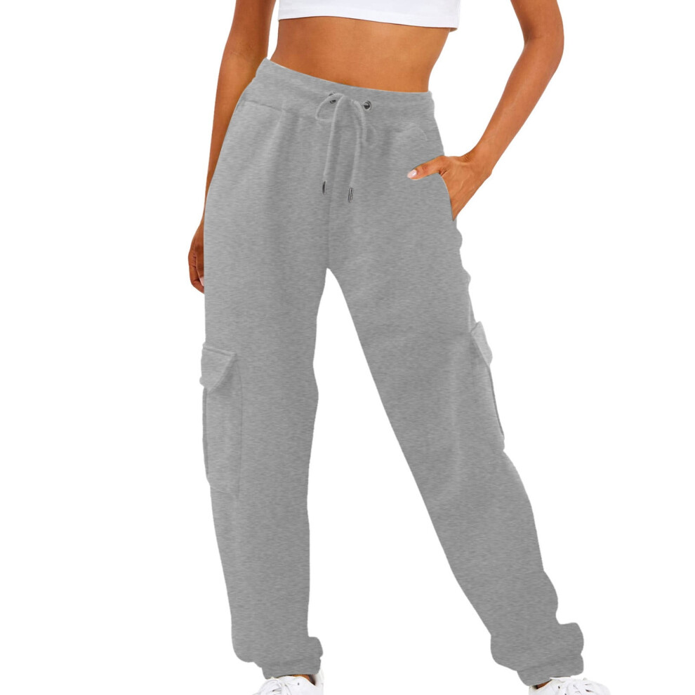 Lulshou Women's Fashion Cargo Pants With Pockets Lace-Up Ankle Drawstring Overalls Casual Work Pants Trousers 9357860774796