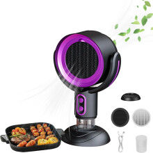 Smoke Eater with Washable Filter, Wireless Portable Fan for Indoor BBQ and Cooking Smoke Purification