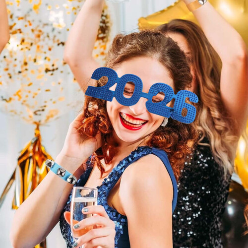 Πρωτοχρονιάτικα γυαλιά 2026 – 1 τεμάχιο πολύχρωμα 2026 γυαλιά ηλίου – Στηρίγματα 1