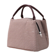 Sac isotherme rayé pour le déjeuner avec bloc réfrigérant