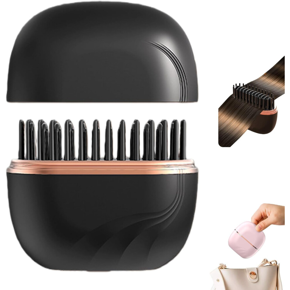 Nulira Mini Hair Straightener - Rechargeable Cordless Hot Comb, 30-sec heat, 3 temps, anti-scald, portable â compatible with US voltage