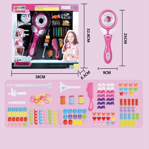 Automatisk hårflettemaskin for barn – barnesikker, rosa, 1