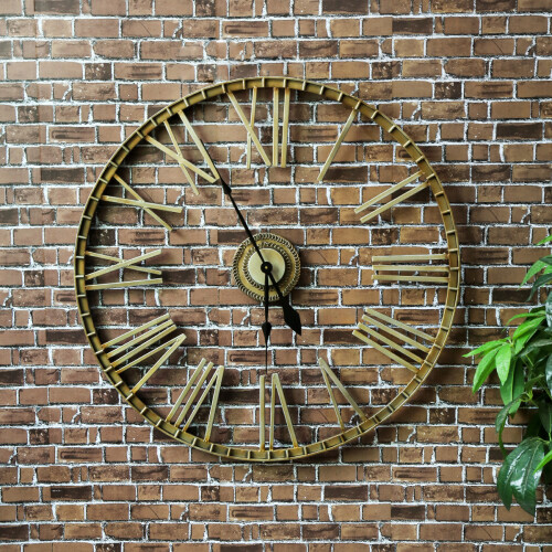 Charles Bentley Charles Bentley Extra Large 95cm Outdoor Skeleton Wall Clock Bronze 2