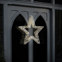CHARLES BENTLEY Indoor Outdoor 50cm Light Up Christmas Star, Metal, Micro LED, Christmas Decoration, Indoor & Outdoor, Weather-Resistant, 8 Light