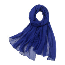 Lenço feminino YOUSNH de chiffon fino e regular, casual, colorido, multicolorido, em cor sólida, com proteção solar, azul escuro.