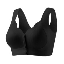 Sutiã Plus Size com Abertura Frontal e 4 Botões, Macio e Confortável, Cor Sólida, Sem Aro, Tamanhos L-2XL, Ideal para Uso Diário.