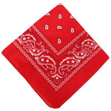 Lenço de cabeça com estampa floral para mulheres e homens, turbante quadrado, lenço de cabeça colorido (vermelho)