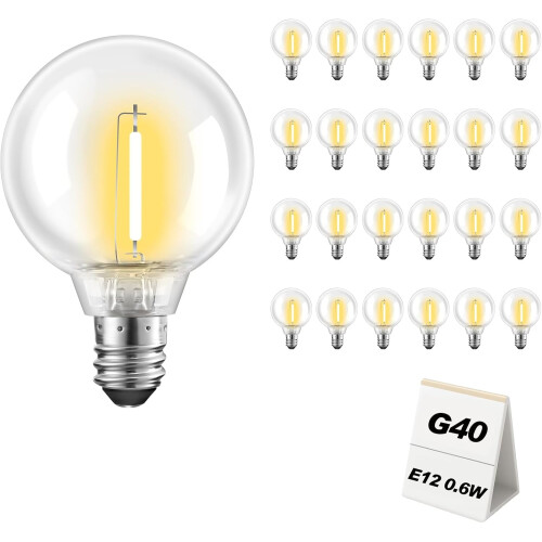 JINYUN-25-Pack Λαμπτήρες G40LED, Αδιάβροχοι και ανθεκτικοί στη θραύση, με δυνατότητα 1