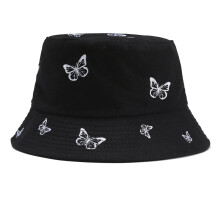 Bucket Hats for Women Butterfly Embroidery Double-Sided Fisherman Hat Sun Hat