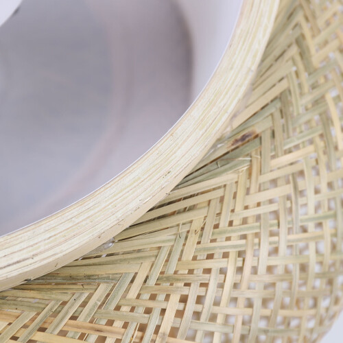 Lampadario a soffitto a 3 luci in bambù, vimini e rattan 2