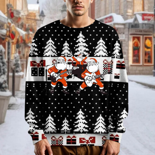 Pull de Noël moche pour homme, doux, chaud et décontracté 1