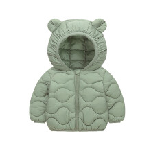 Manteaux et vestes d'hiver pour bébés garçons, couleur unie, capuche oreilles d'ours, manches longues, chauds, vert, 18-24 mois