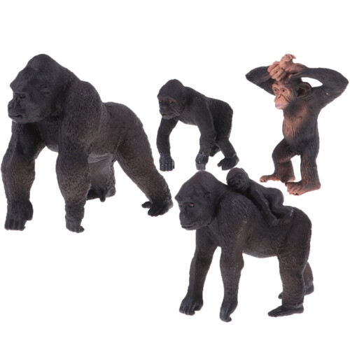 Statuetta realistica di gorilla con cuccioli da 7,6 cm (3 pollici). 2