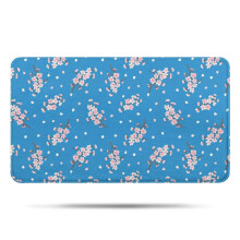 Tapis de bain en microfibre à motif floral, 43 x 76 cm, antidérapant