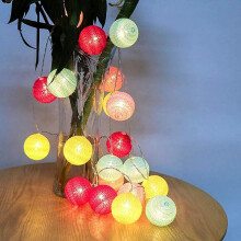 LED Cotton Ball String Lights, Fairy Lights LED String Lights USB Indoor Outdoor Decorative Light for Home Party Christmas String Lights