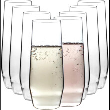 D'Eco Unbreakable 12 oz Champagne Flutes (Set of 8) – Tritan, Compatible with Dishwasher