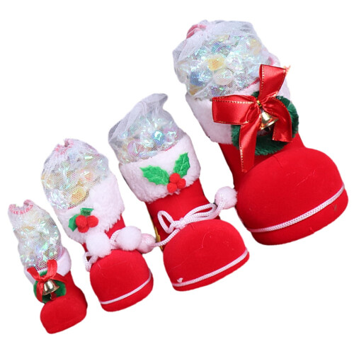 Rode kerstlaars snoepzakjes – 4 stuks 2