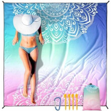 Couverture de plage imperméable et anti-sable 200 x 210 cm