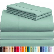 Ensemble de draps en microfibre pour lit queen, 4 pièces, poches profondes