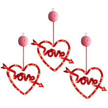 3 Pack Valentines Day Window Lights Operated Indoor String Lights For Home Wedding Anniversary,Red1