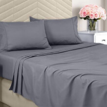 Ensemble de draps Queen en microfibre brossée, 4 pièces, poches profondes