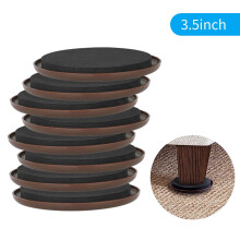 DISEN furniture sliders round 3.5 inch brown 8-pack