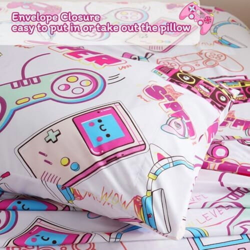 Ensemble de draps en microfibre pour enfants, taille complète, 4 pièces, poches profondes 2