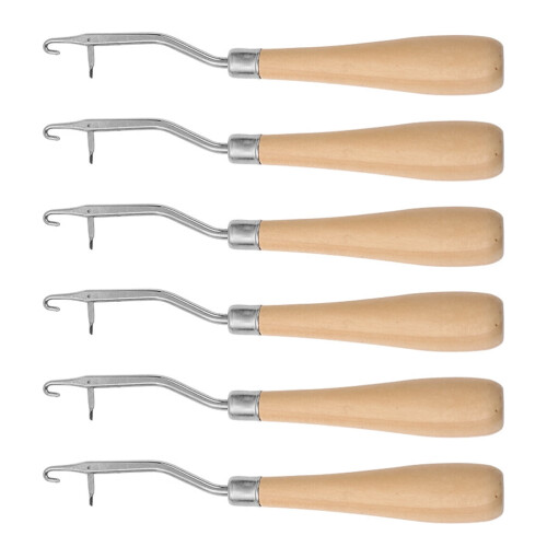 Worgeous6PCS Εργαλεία πλεξίματος για μαλλιά και χαλιά Σετ βελονών με γάντζο για ύφανση,