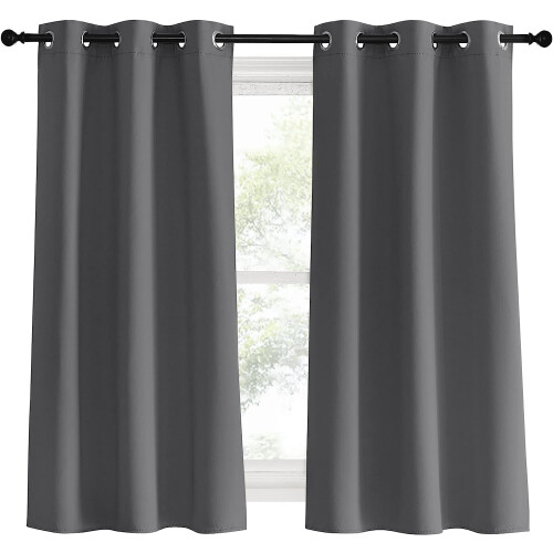 Blackout Curtains 34" x 60" Pair with Silver Grommets 1