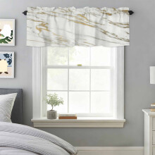 Marble and Gold Stripe Rod Pocket Valance 42x12 in
