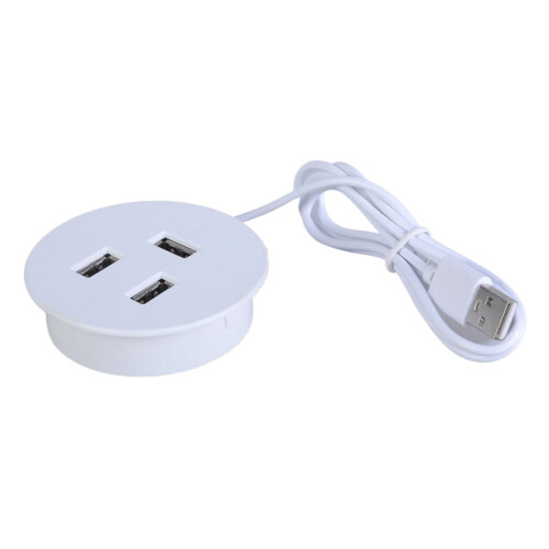 Ενσωματωμένος διαχωριστής φόρτισης USB για γραφείο, στρογγυλή οπή, προσαρμογέας 2