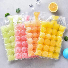 100pcs Disposable Ice Cube Bags, Stackable & Self-Seal, Compatible with Home Freezers, Transparent