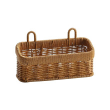 Panier de rangement mural en rotin marron