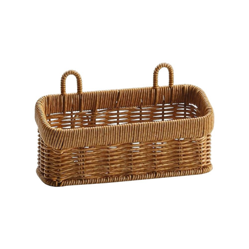 Panier de rangement mural en rotin marron