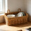 Panier de rangement mural en rotin marron 5