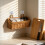 Panier de rangement mural en rotin marron 2