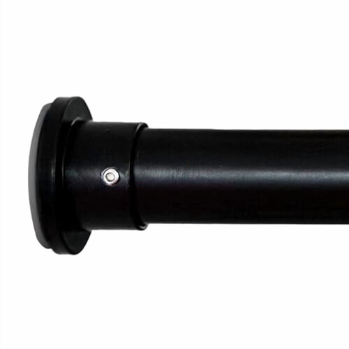 Varão de cortina ajustável e resistente, 120–150 polegadas (305–381 cm), sem necessidade de furar, preto, fixação forte para
