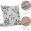 Capas de almofada decorativas em jacquard com estampa de folhas em preto e cinza, 45x45 cm (18x18 polegadas), conjunto com 2 unidades, compatíveis 5