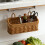 Panier de rangement mural en rotin marron 4
