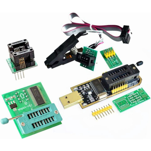 Programátor EEPROM BIOS USB CH341A + SOIC8Clip + 1,8V adaptér + SOIC8adaptér pro 24 25Series Flash