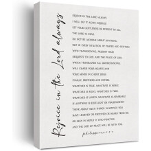 Wydruk na płótnie z wersetem biblijnym (List do Filipian 4:4–9), 12"x15", oprawiony obraz ścienny do domu/biura
