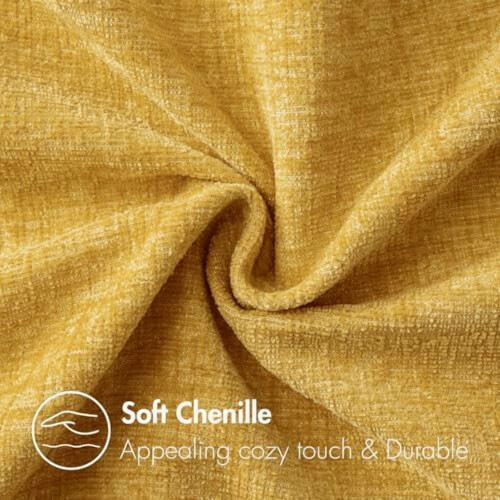 mosterdgele chenille kussenhoezen 18x18 inch 1