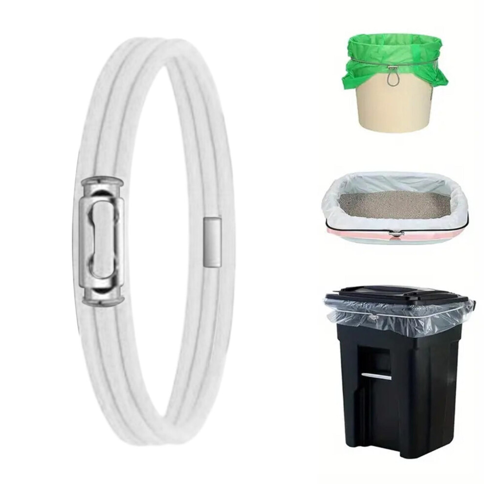Trash Can Bands Elastic Rubber Fit 13-32 Gallon White 9181073008108
