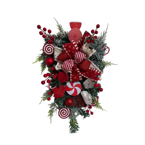 Couronne de bonbons à l'envers – Décoration festive suspendue d'intérieur, 1