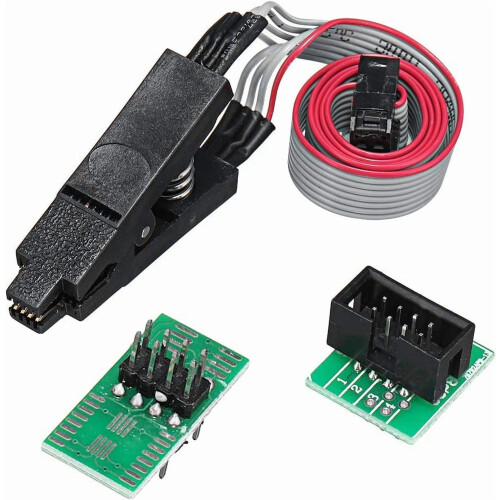 Programátor EEPROM BIOS USB CH341A + SOIC8Clip + 1,8V adaptér + SOIC8adaptér pro 24 25Series Flash 1