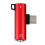 Adapter USB C do gniazda słuchawkowego 3,5 mm, czerwony 3