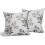 Capas de almofada decorativas em jacquard com estampa de folhas em preto e cinza, 45x45 cm (18x18 polegadas), conjunto com 2 unidades, compatíveis 2