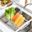ACDANC2Pcs Small Dish Drying Rack,Dish Drainer,Dish Strainers for Kitchen Counter,Green&White 4