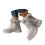 Graue Damen-Winterstiefel, Fleecegefütterte Stiefeletten 3